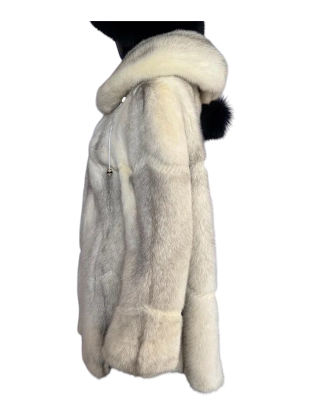 White ivory cream mink fur coat jacket - Picture 15 of 16